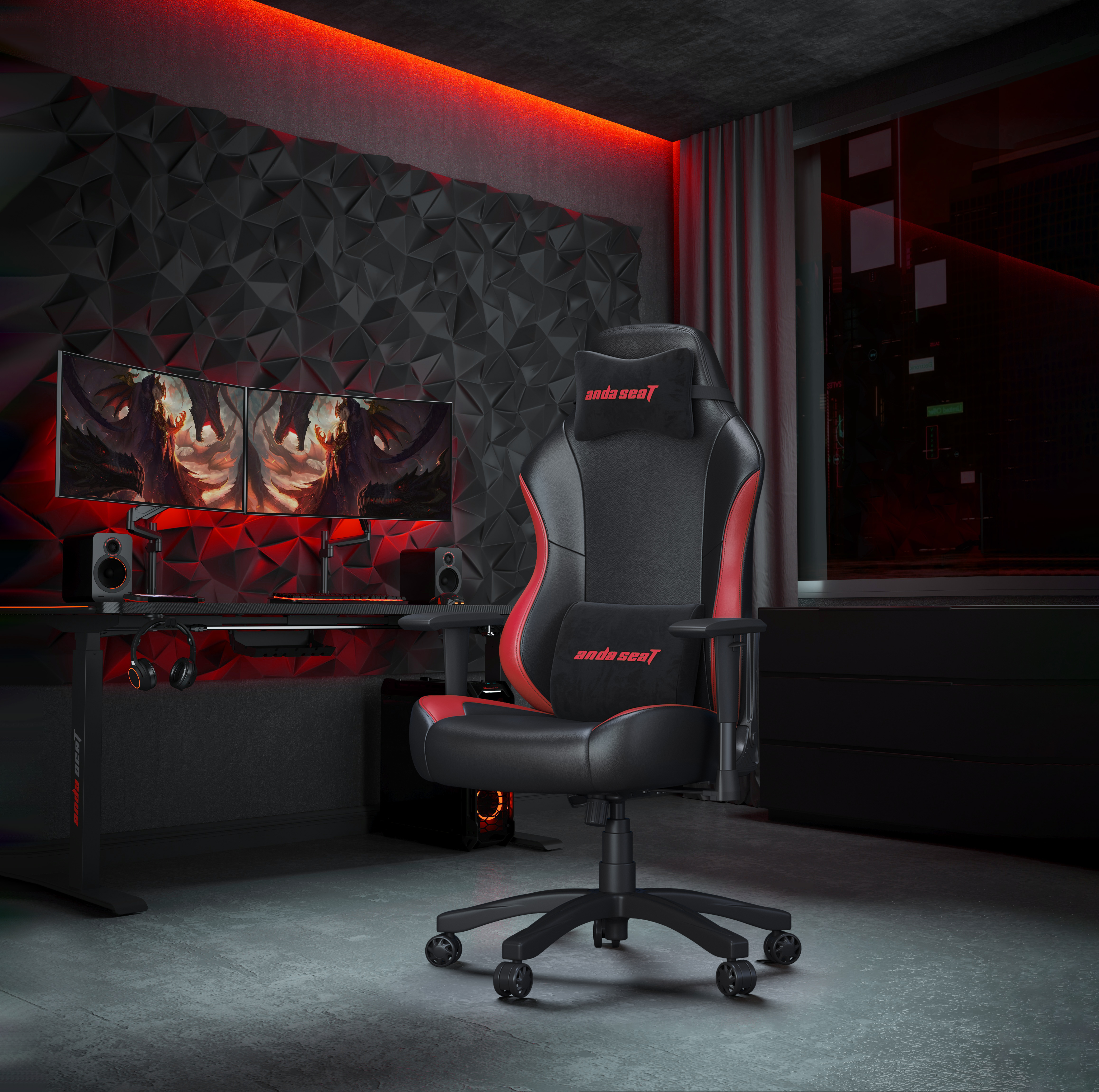 Ghế Gaming AndaSeat Luna Series Black Red AD18-48-BR-PV
