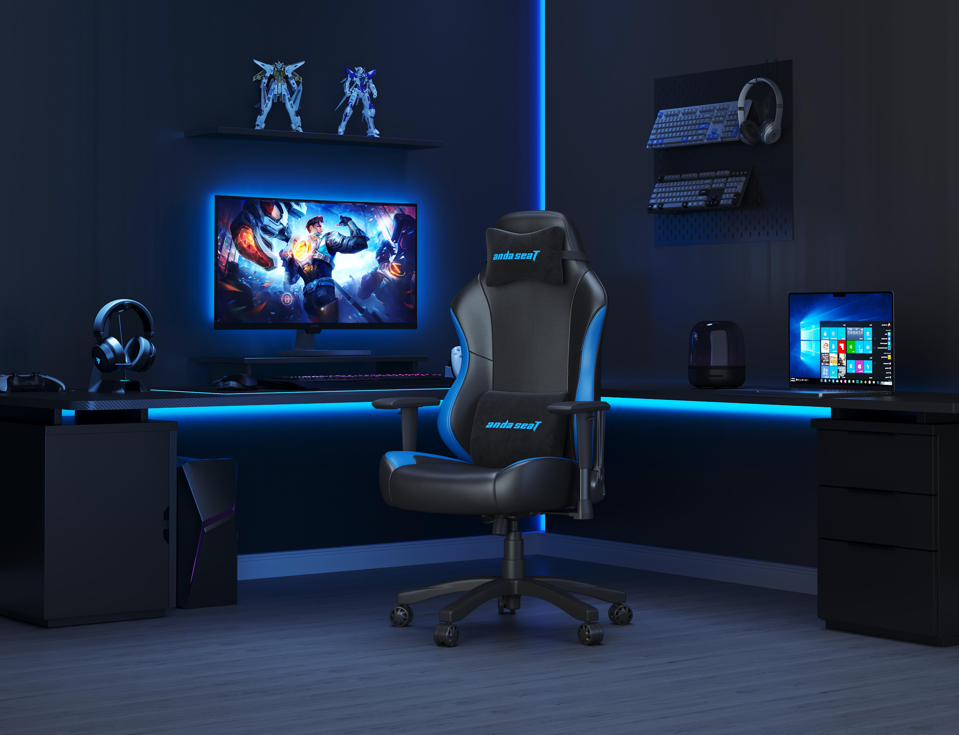Ghế Gaming AndaSeat Luna Series Black Blue AD18-48-BS-PV