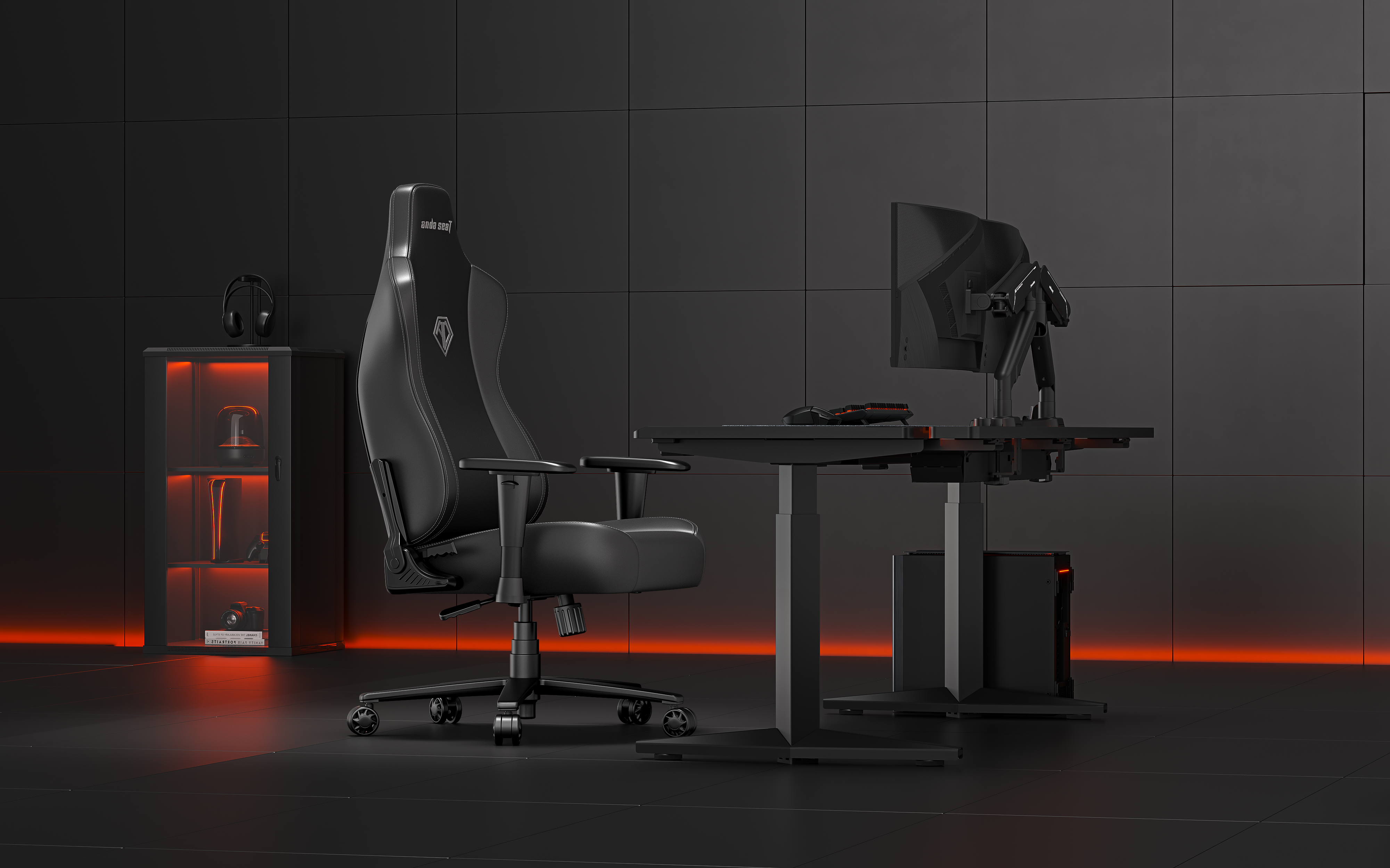 Ghế Gaming AndaSeat Novis Series Black AD23-L-01-B-PV