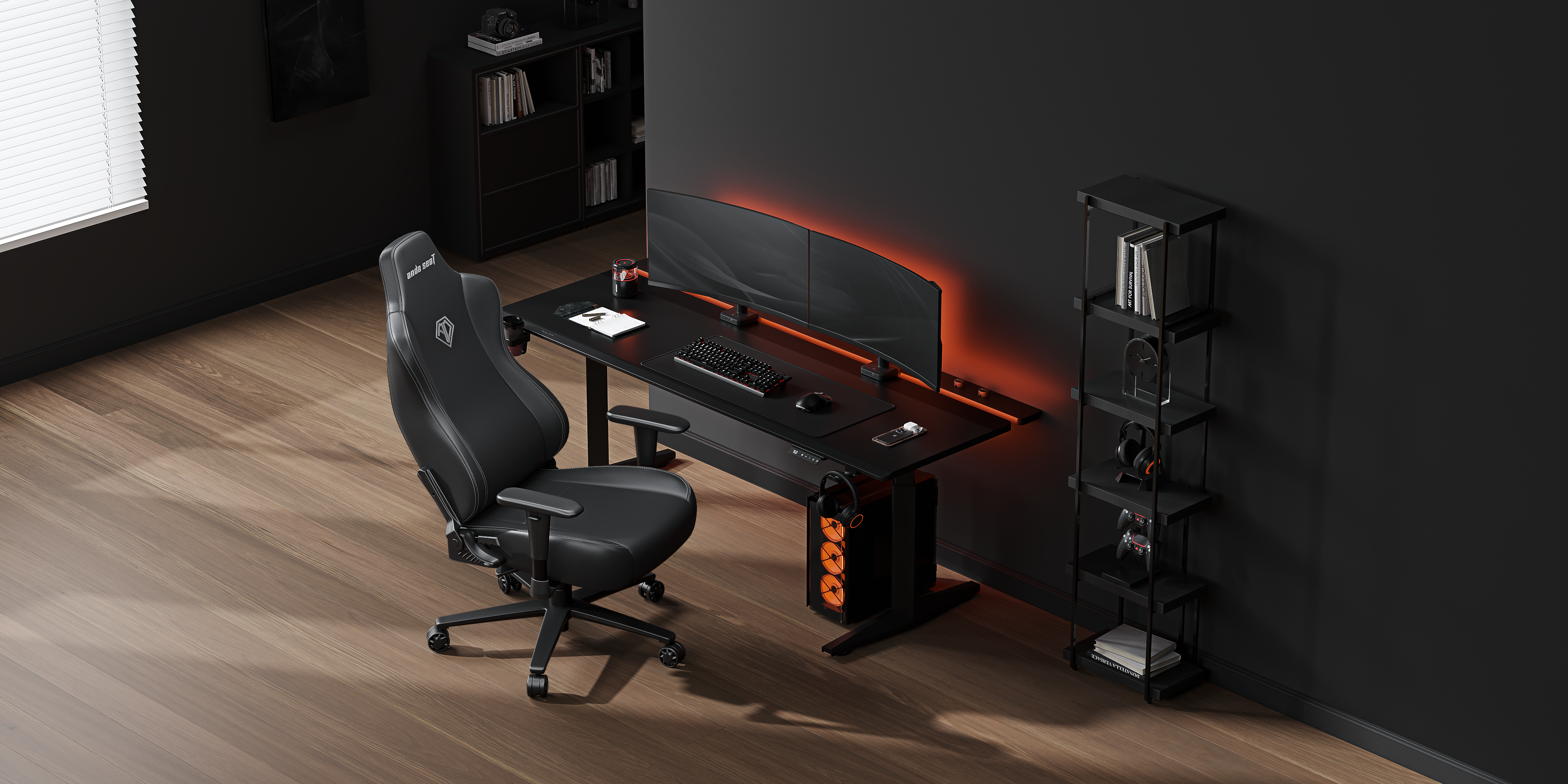 Ghế Gaming AndaSeat Novis Series Black AD23-L-01-B-PV