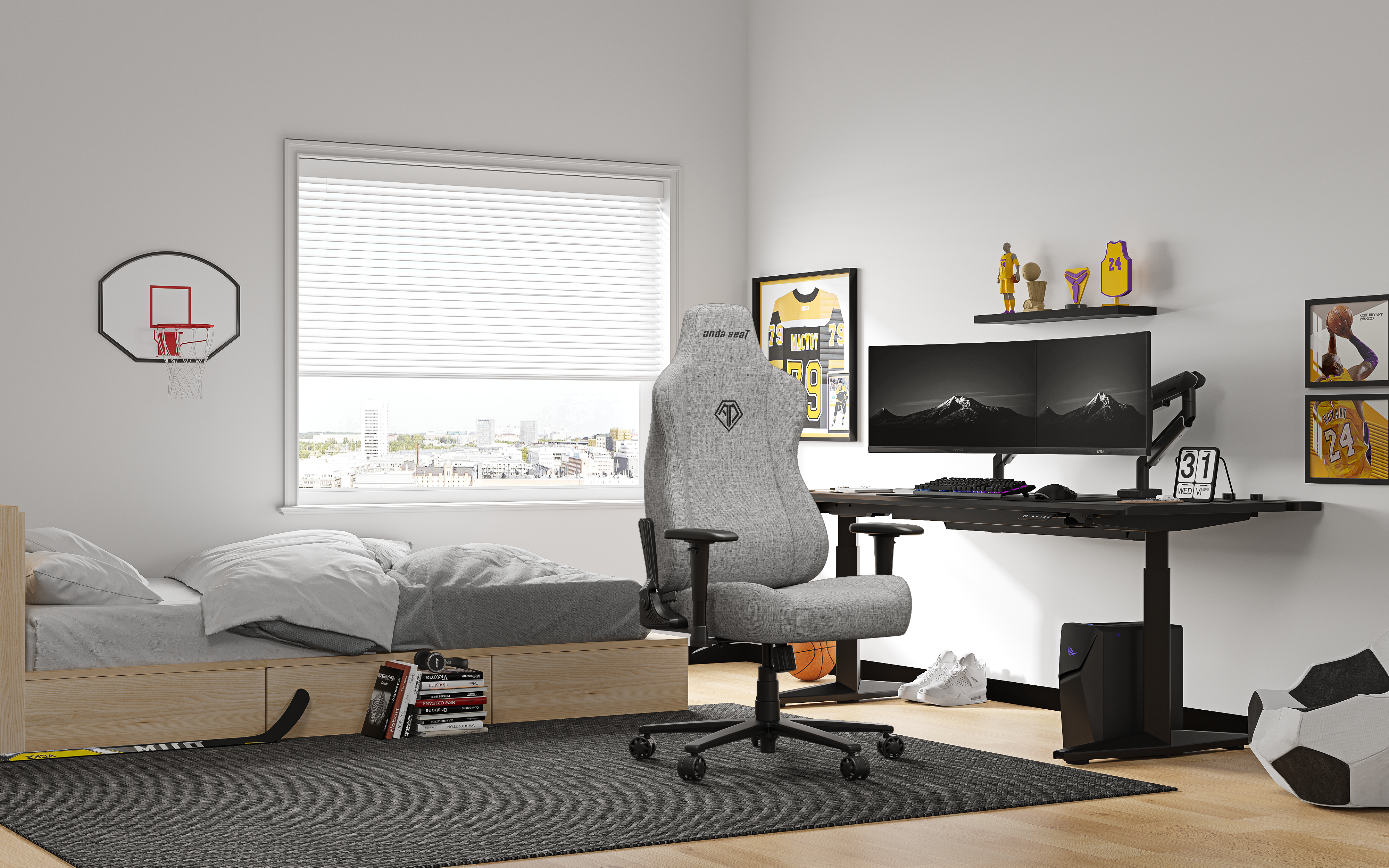 Ghế Gaming AndaSeat Novis Series Grey AD23-L-01-G-F