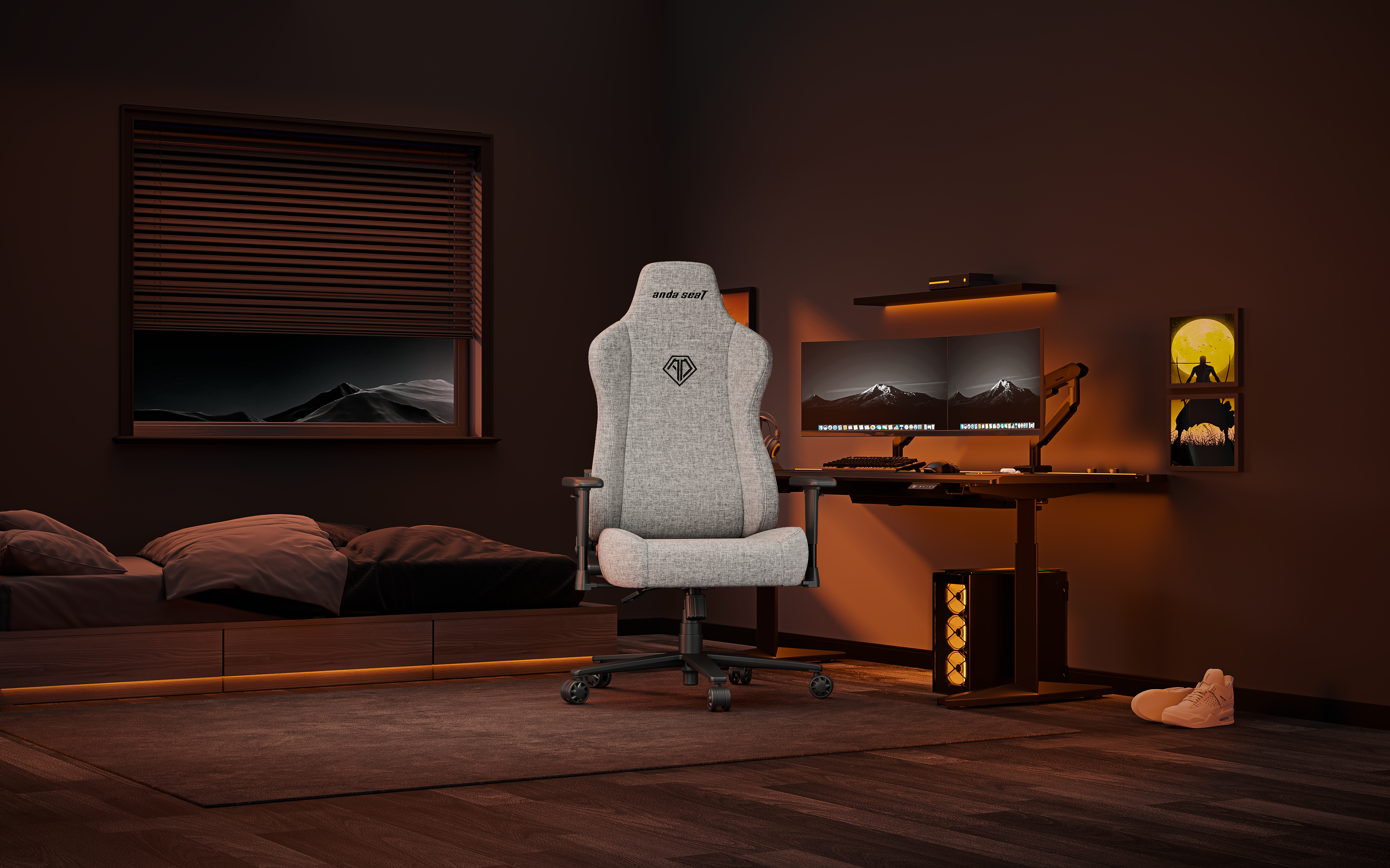 Ghế Gaming AndaSeat Novis Series Grey AD23-L-01-G-F