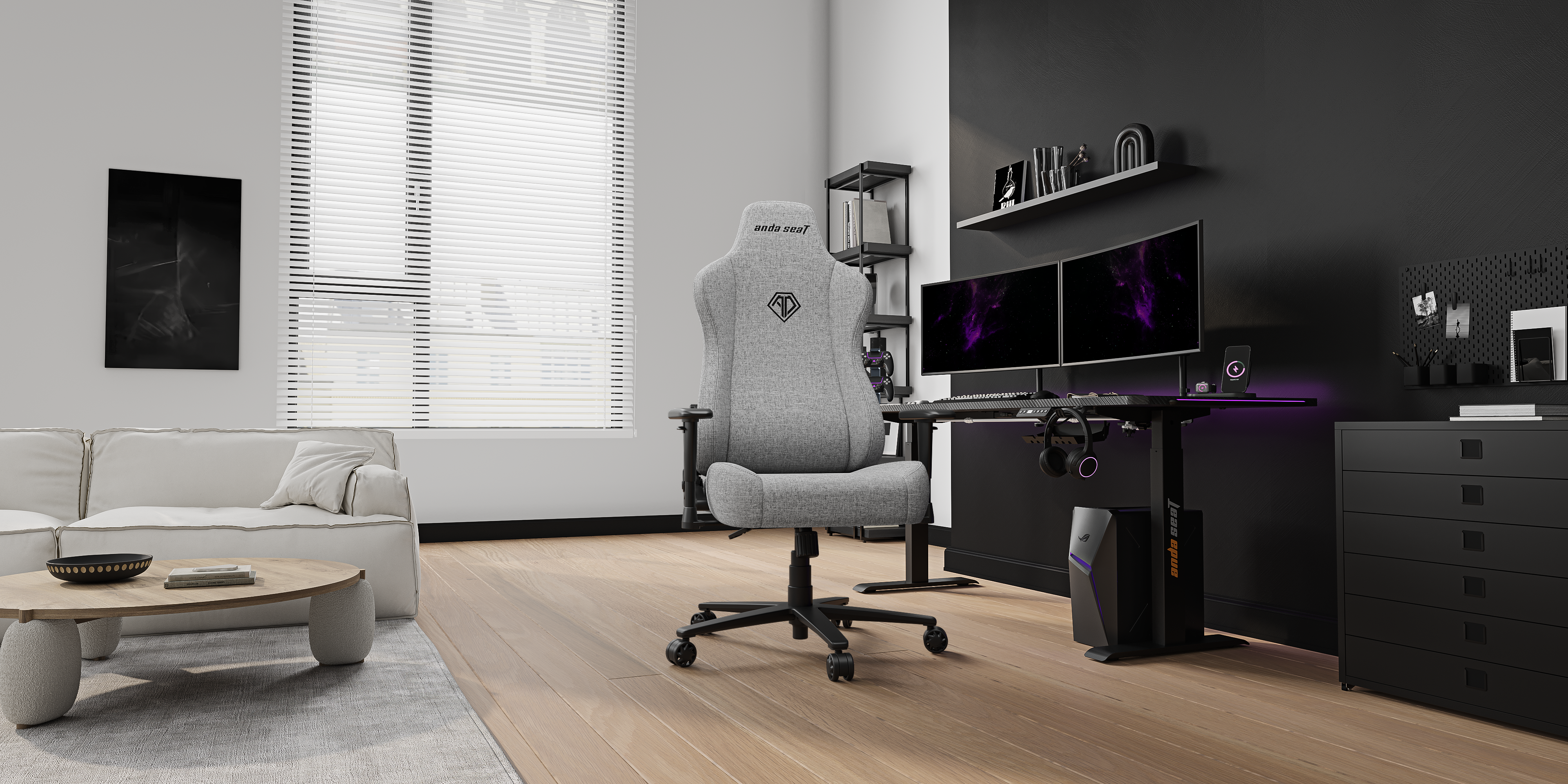 Ghế Gaming AndaSeat Novis Series Grey AD23-L-01-G-F