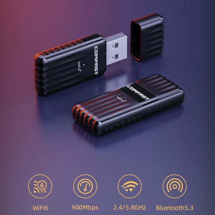 Bộ Chuyển Đổi USB COMFAST CF-943AX WiFi 6 AX900 Bluetooth 5.3 2.4G/5.8G
