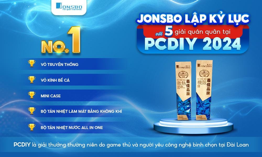 [24h.com.vn] Jonsbo lập kỷ lục đạt 5 giải quán quân tại Giải thưởng PCDIY 2024 tại Đài Loan
