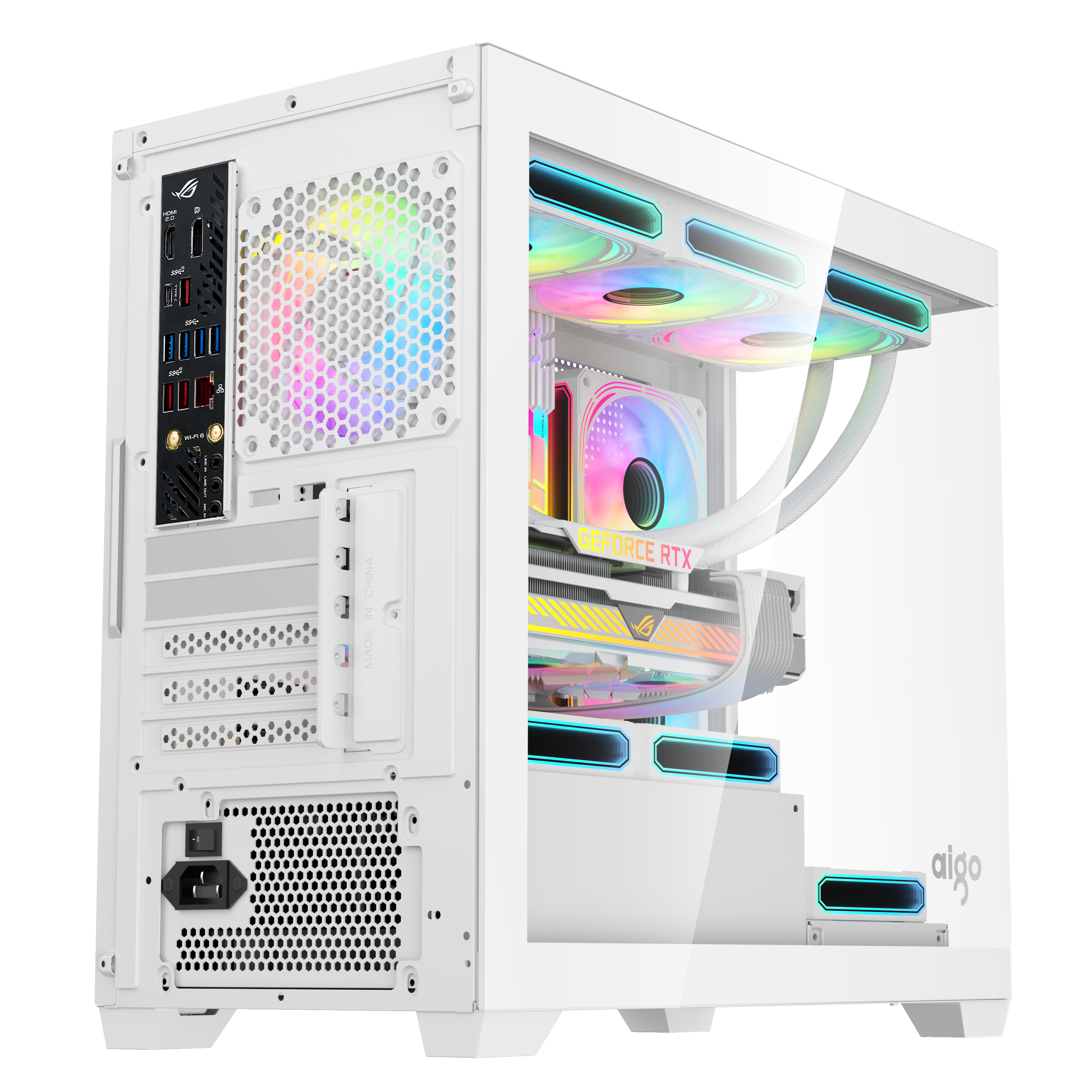 VỎ CASE GAMING M-ATX AIGO CM218 WHITE