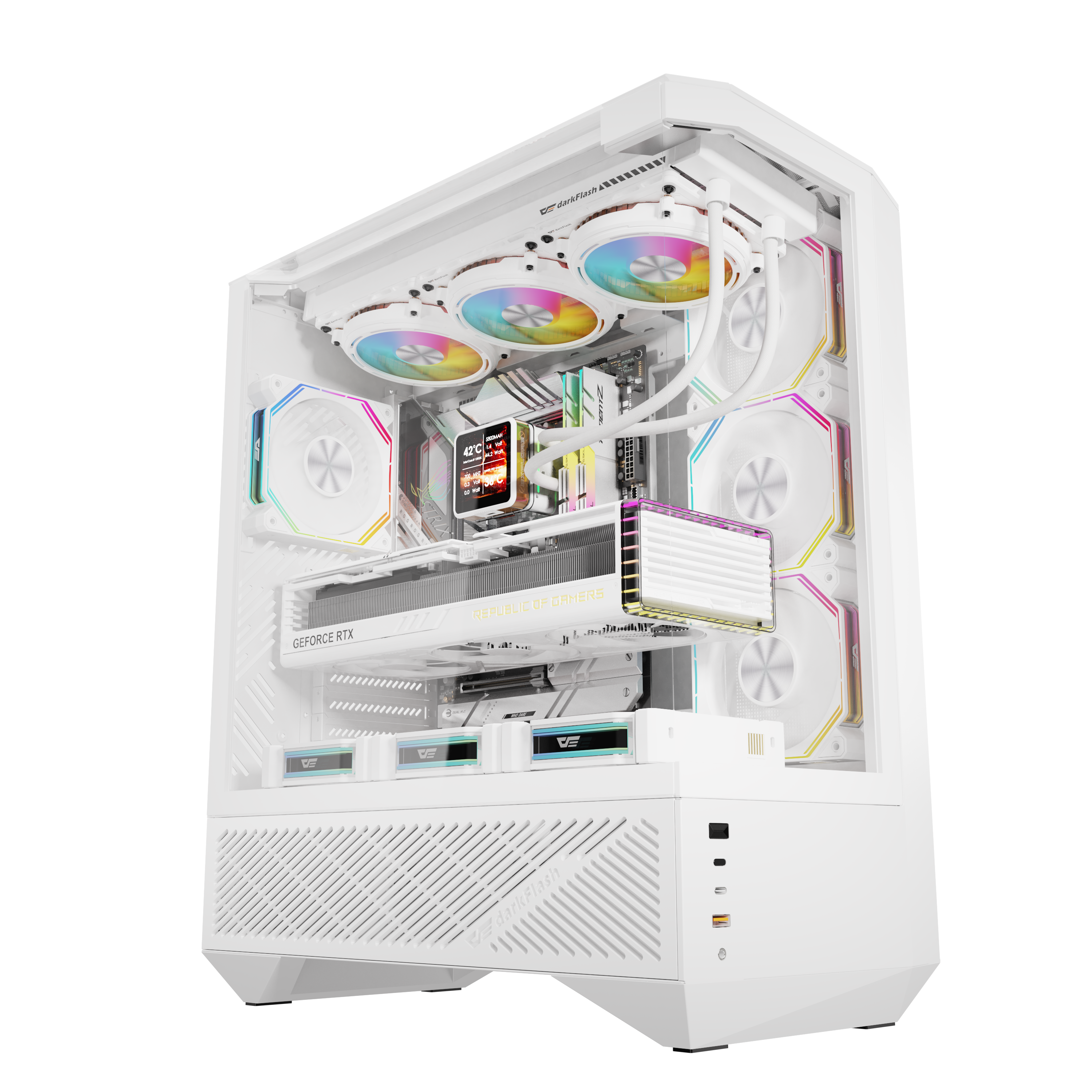 VỎ CASE PC DARKFLASH DY460 BLACK/WHITE