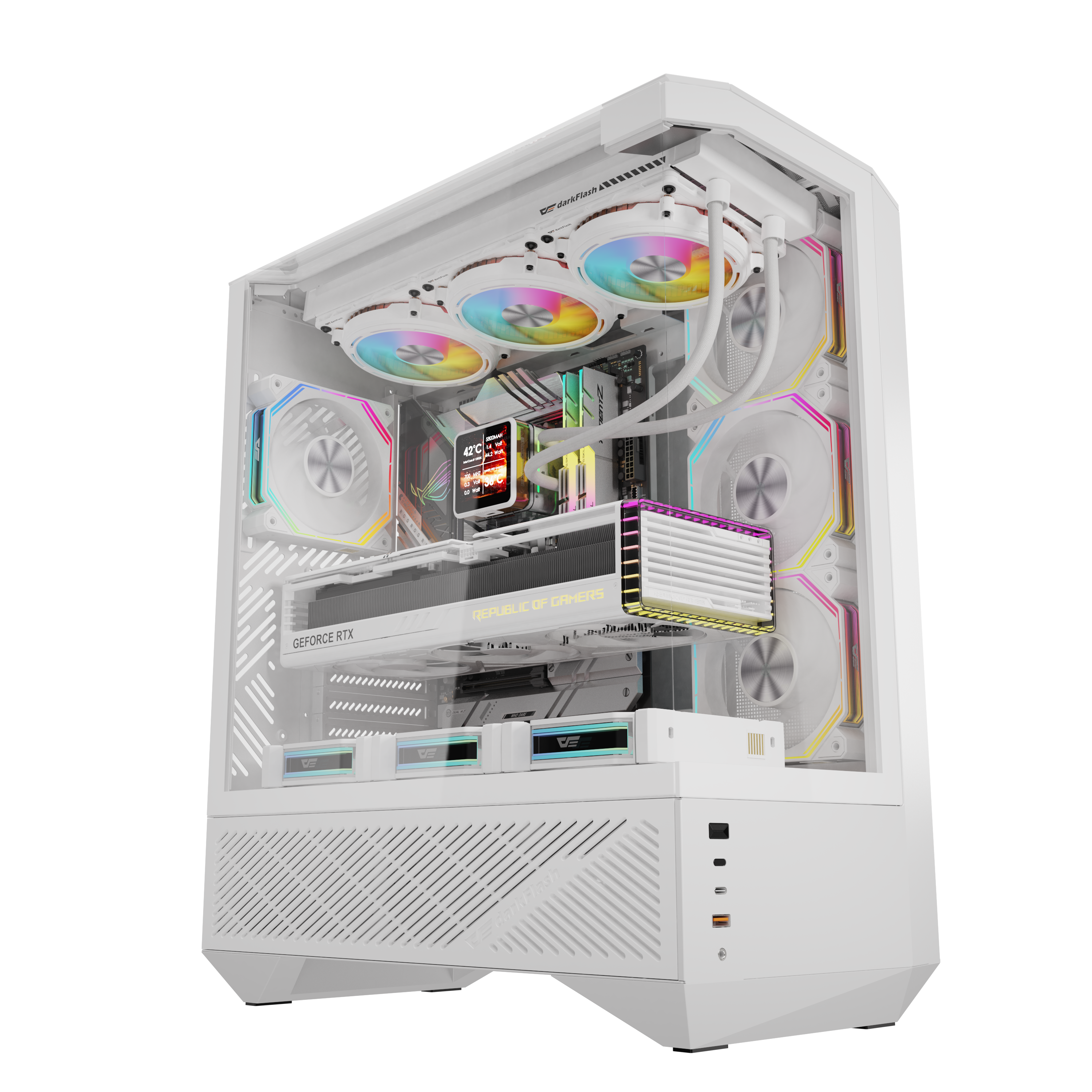 VỎ CASE PC DARKFLASH DY460 BLACK/WHITE