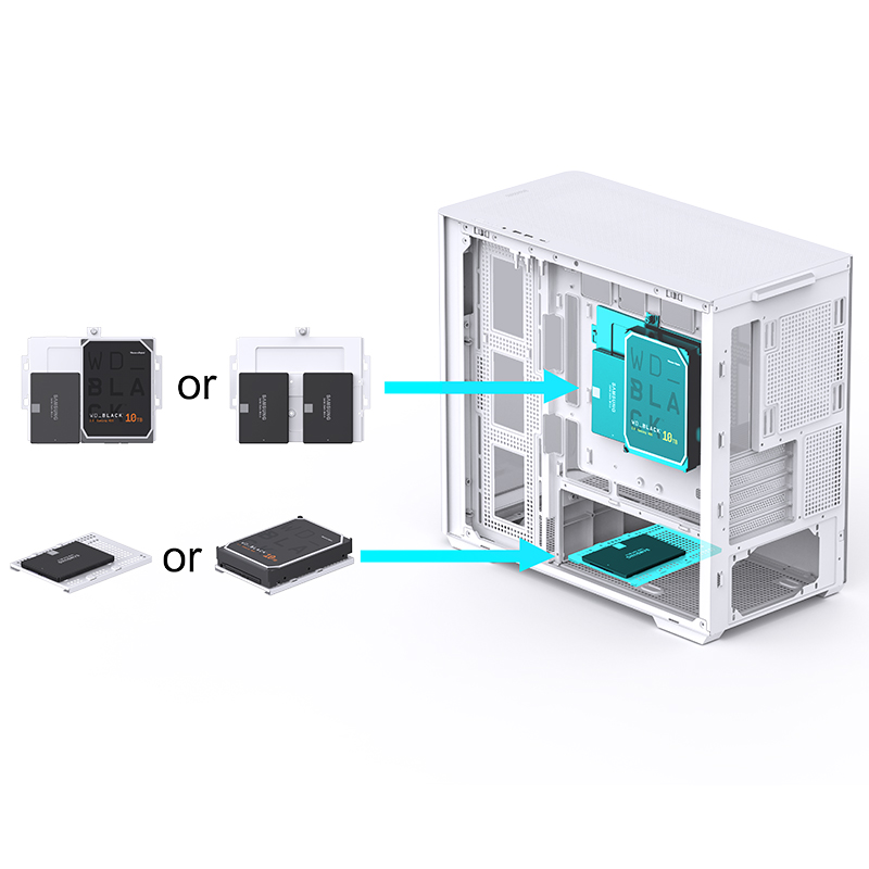 VỎ CASE PC JONSBO D300 BLACK/WHITE