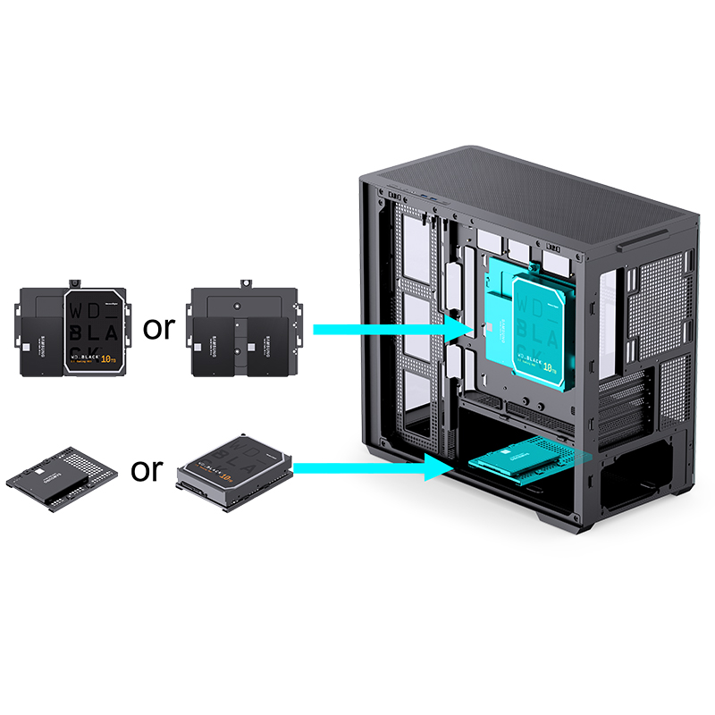 VỎ CASE PC JONSBO D300 BLACK/WHITE