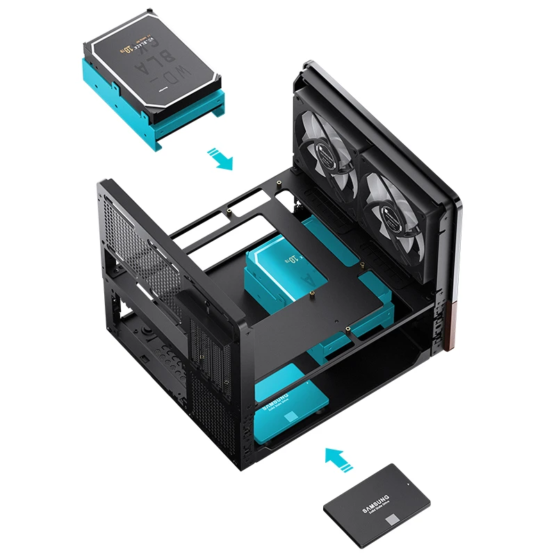 VỎ CASE PC JONSBO V12 BLACK/WHITE