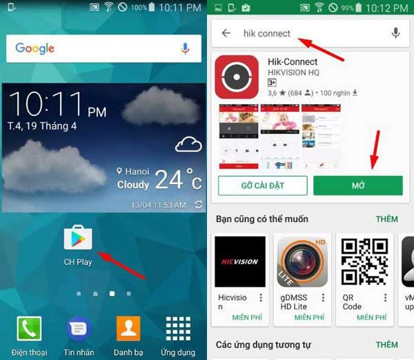 Tải ứng dụng Hik-connect