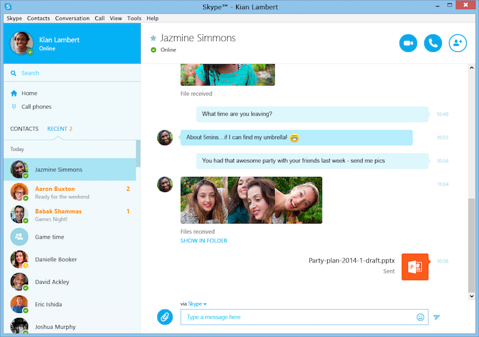 Phần mềm chat và video Skype