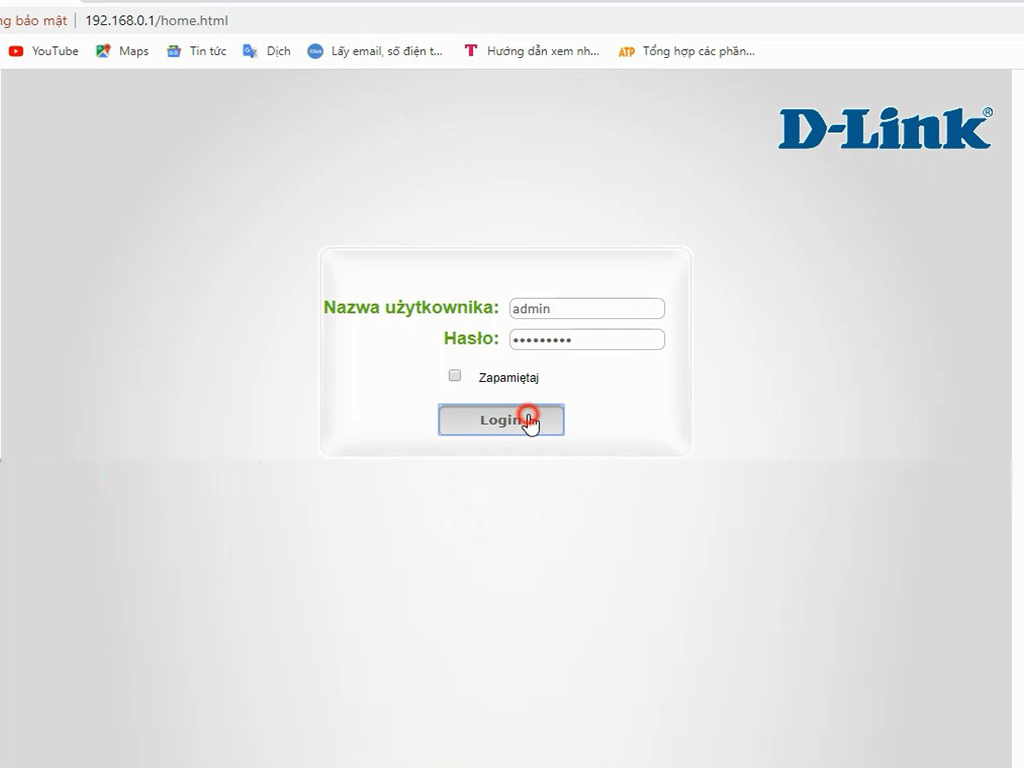 Truy cập và đăng nhập vào trang quản lý của Router DLink