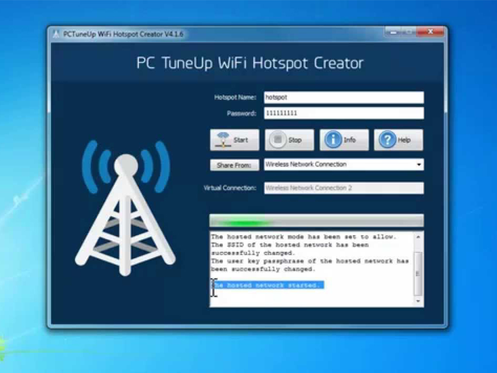 Cách phát wifi từ máy tính bằng PCTuneUp Free WiFi Hotspot Creator
